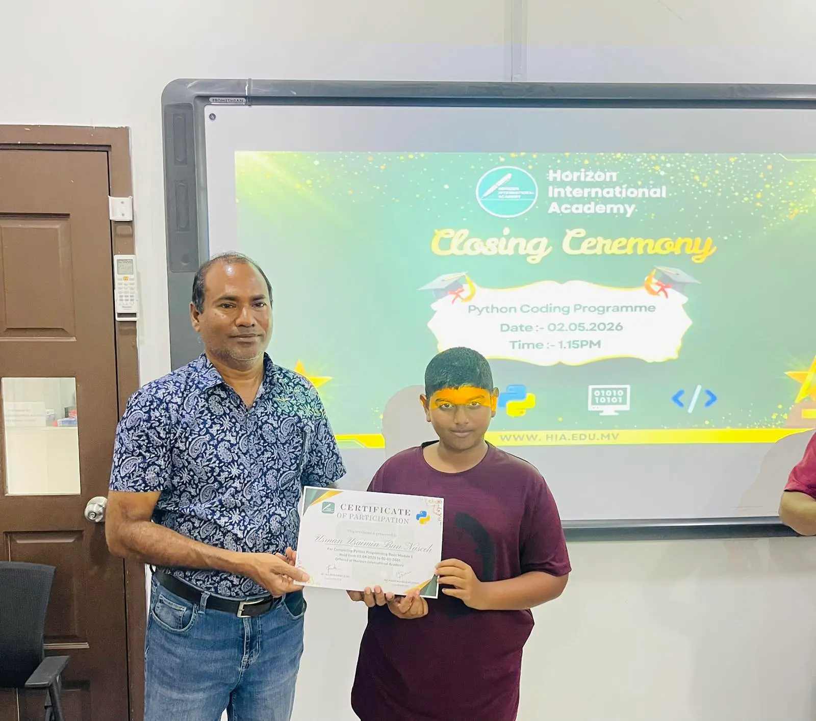 Certificate Awarding Ceremony – Python Basic Module 1