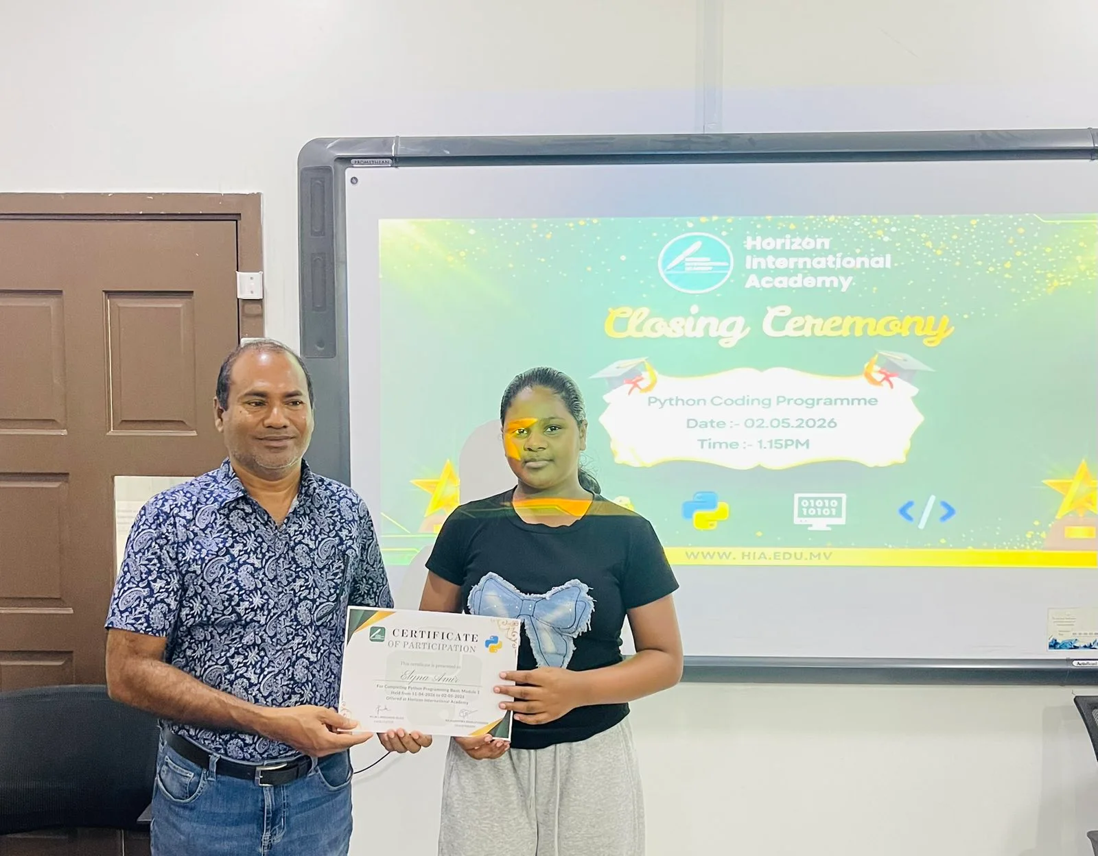 Certificate Awarding Ceremony – Python Basic Module 1