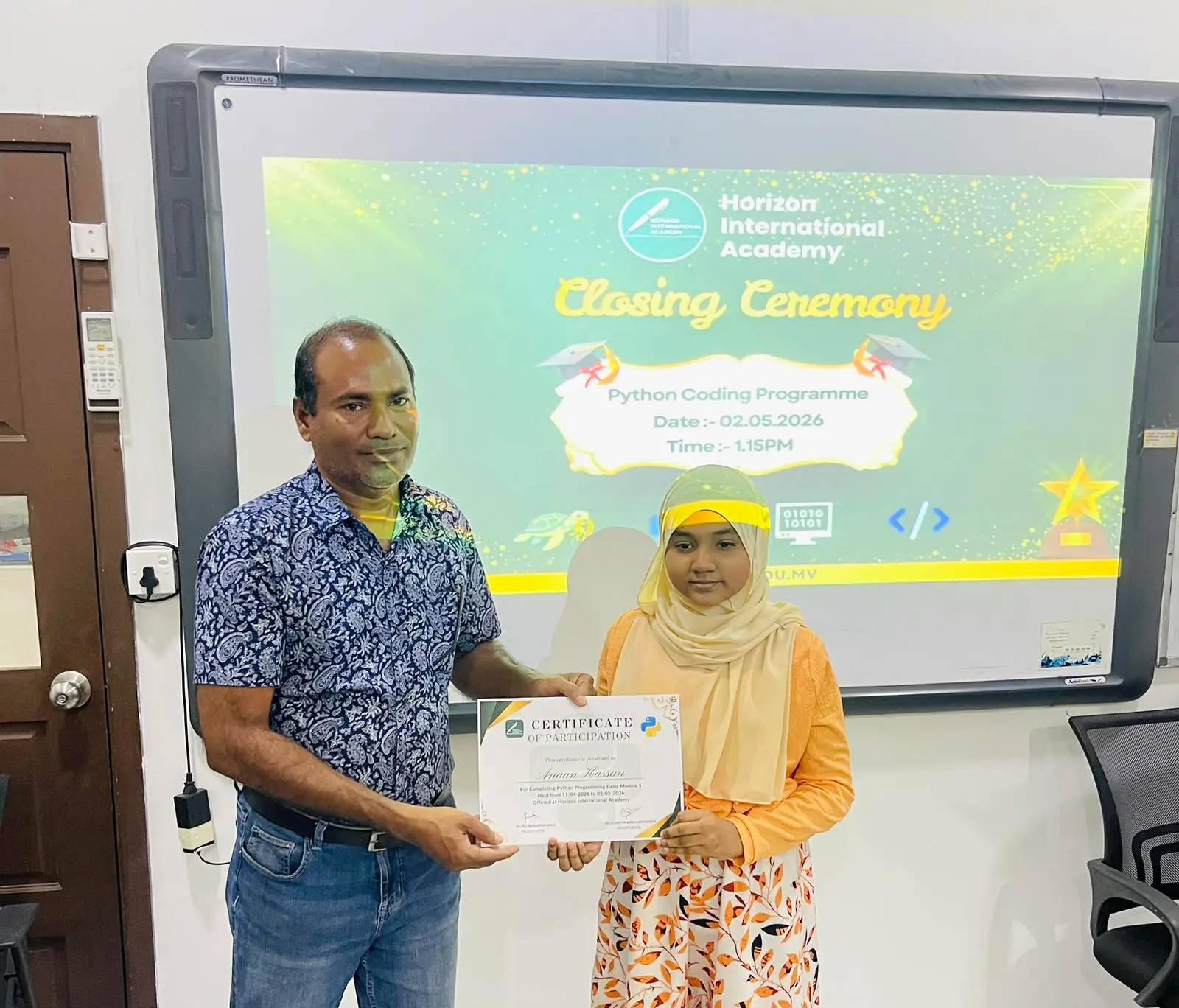 Certificate Awarding Ceremony – Python Basic Module 1